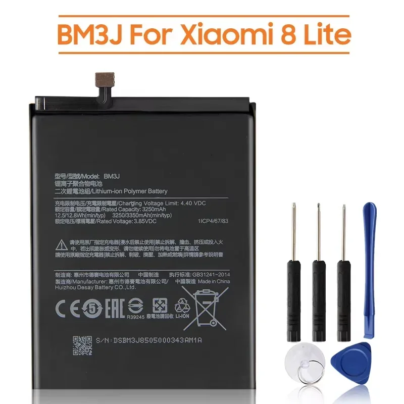 

Production in 2024 Replacement Battery BM3J For Xiaomi 8 Lite MI8 Lite Rechargeable Phone Batteries 3350mAh High Capacity
