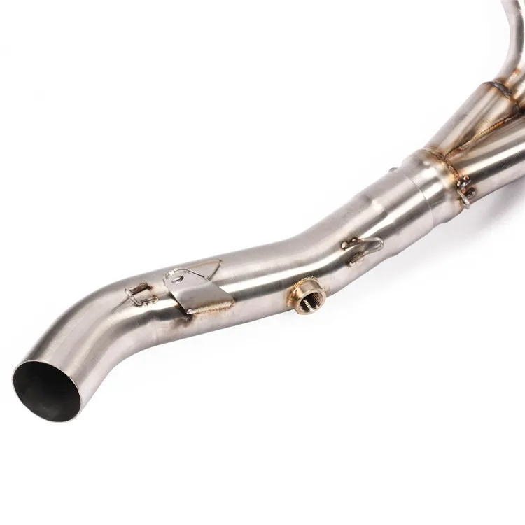 Komplettes Auspuffsystem mit Krümmer, Verbindungsrohr, Schalldämpfer und Endrohren für Yamaha FZ09 MT-09 2014-23 Auspuffrohre – Detail 3
