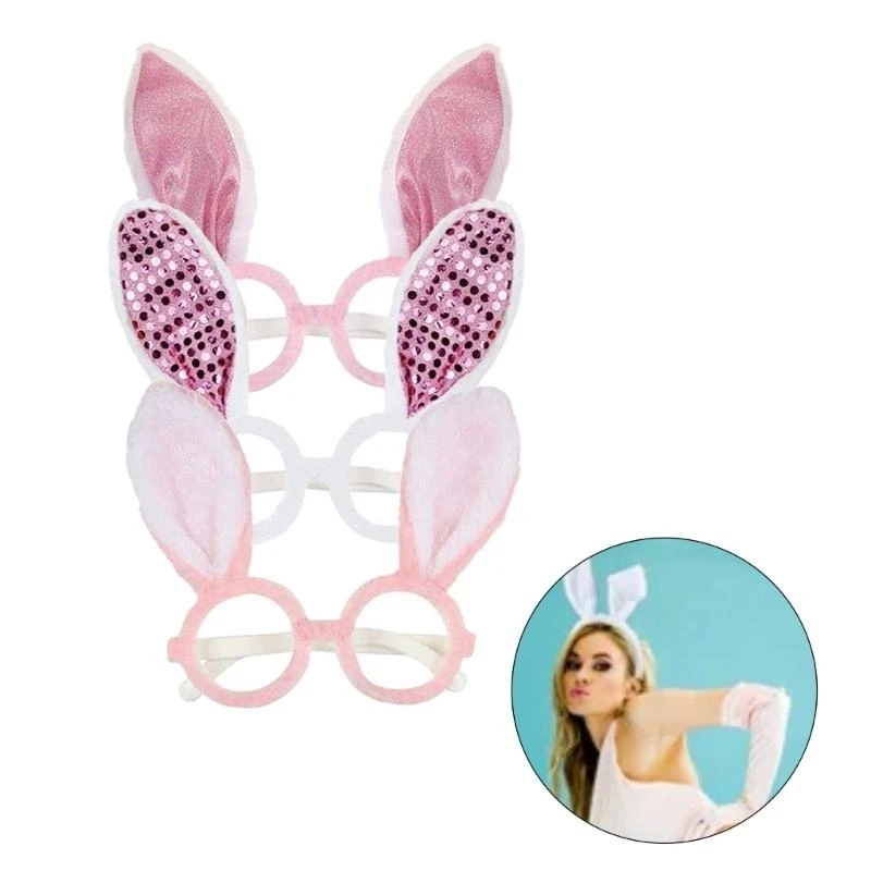 Y5GC Easter Bunnies Ears Glasses Frame Party Favor Easter Decorations Oventies