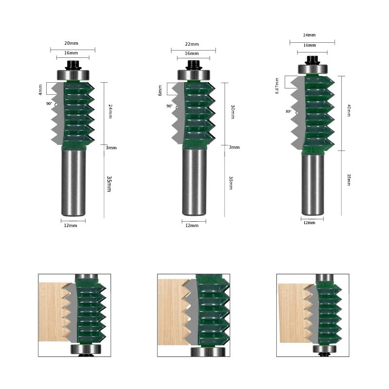 12MM Shank Multi-Tooth Shape Bit Router Bit Woodworking Milling Cutter For Wood Bit Face Mill End Mill