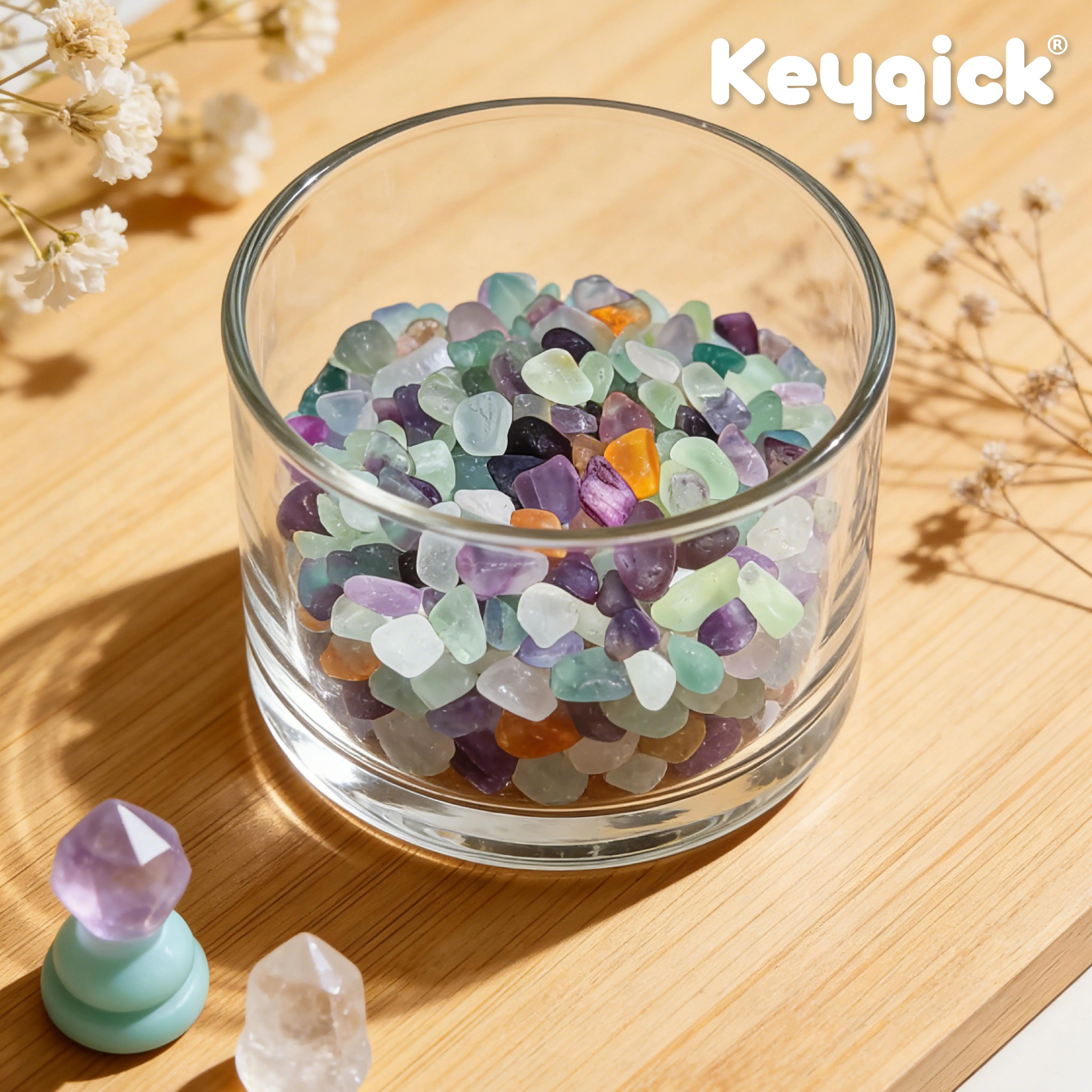 360g Natural Fluorite Fragments Crystal Succulent Plant Fillers, Flower Pots And Vases Decorative Mineral Pebbles, Aquarium Gravel, Aromatherapy Diffuser Filler, Suitable for aquariums, landscaping, vase fillers, succulents, cactus potted plants - view 4