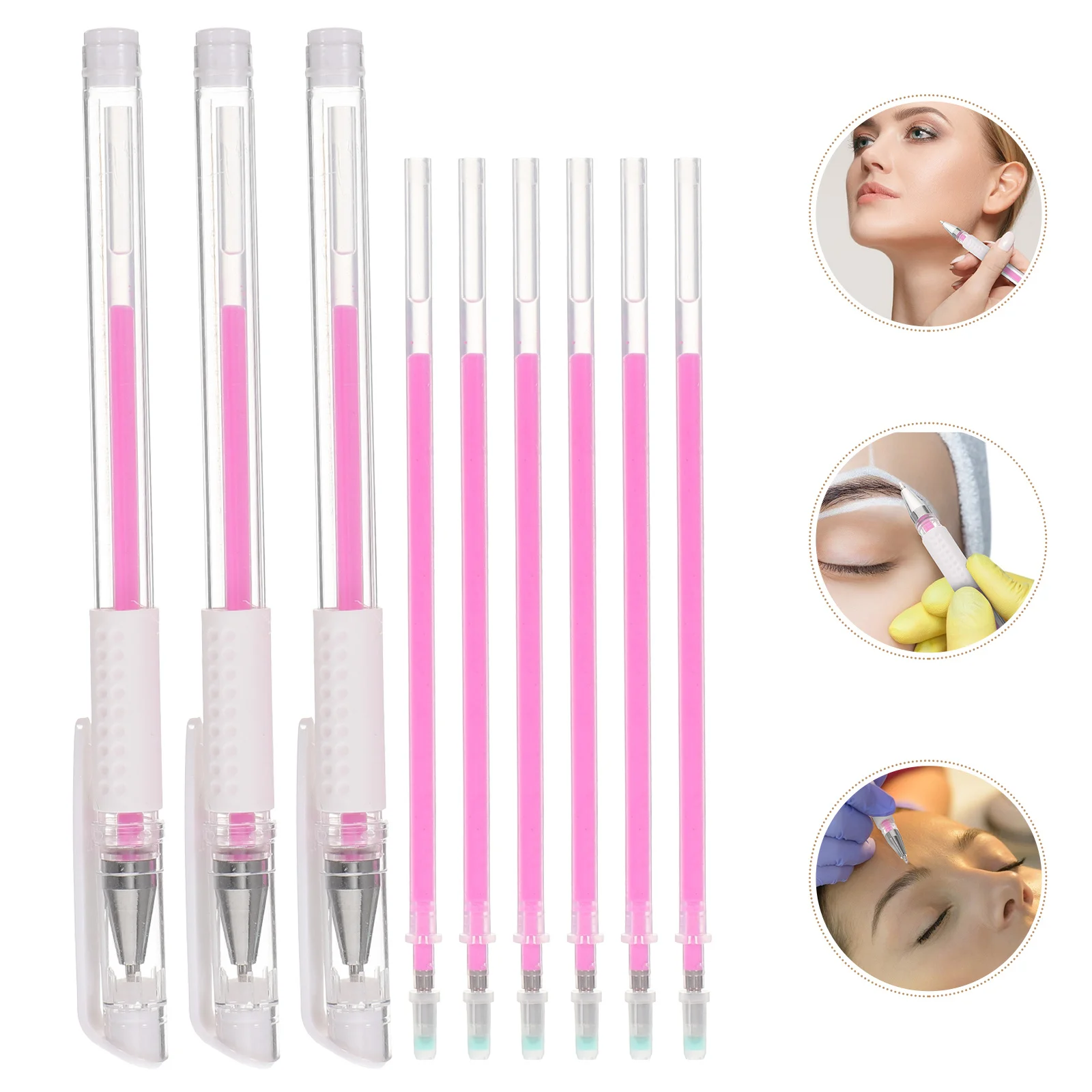 

1 set Skin Marker Pen Makeup Position Mapping Pens For Eyebrow Lips Tattooing Multi-Functional Tool Art Supplies