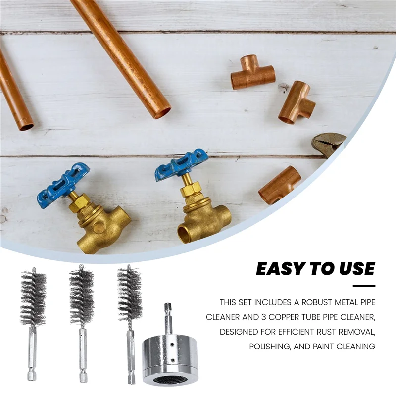 

A96I-очиститель металлических медных труб, щетка для чистки труб для электрической дрели, щетка для чистки медных труб для дрели