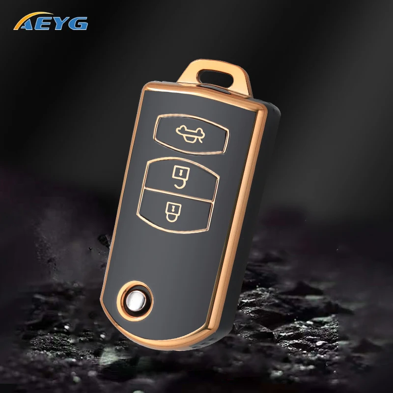 New 2 3 Button Car Folding Key Case Cover Shell Fob For Mazda 2 3 5 6 CX7 CX9 RX8 MX5 MPV Car Key Protection Shell Accessories