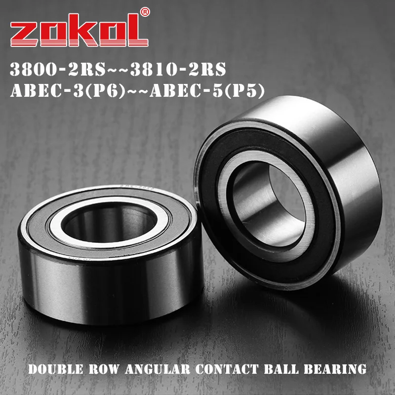 

3800 3801 3802 3803 3804 3805 3806 3807 3808 3809 3810 2RS ABEC-3/5 P6 P5 Double Row Axial Angular Contact Ball Bearing