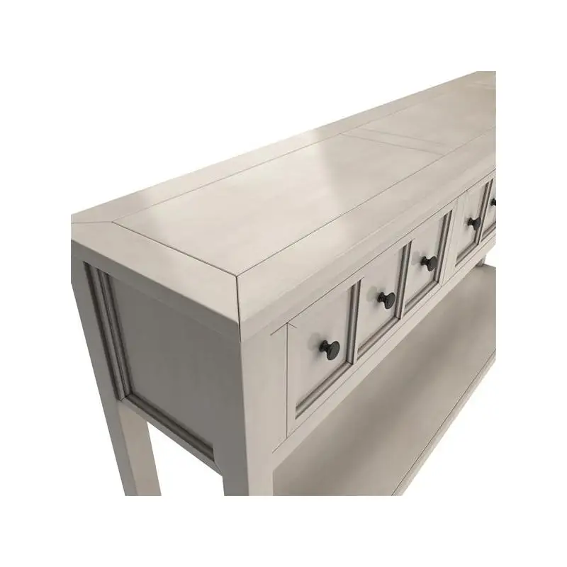 

Rustic 60" Entryway Console Table with Two Drawer Sizes and Bottom Shelf for Storage - Gray Wash Finish