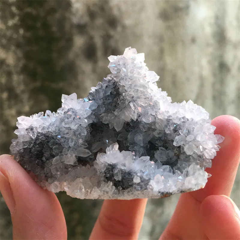 Natural Rare Calcite With Crystal Quartz Pyrite Fluorite Symbiotic Specimen Rough Stone Cluster Home Decor