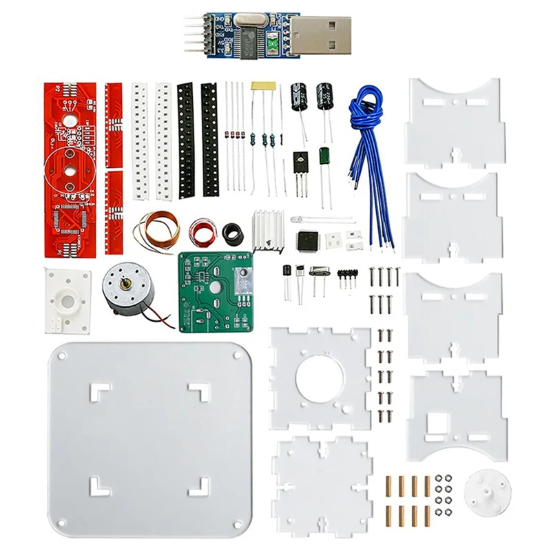 Светодиодный дисплей DIY Kit 51 SCM, двухцветные перекрестные вращающиеся сварочные запасные части для практики пайки, комплект с загрузчиком, простой в использовании
