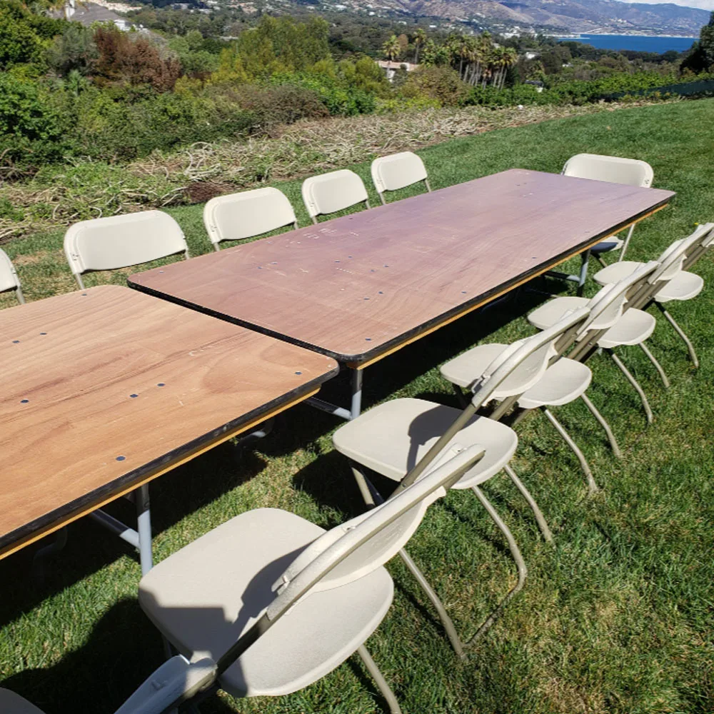#6ft Stackable Dining Rental Banquet Wedding Party Rectangular Folding Wooden Tables for Events