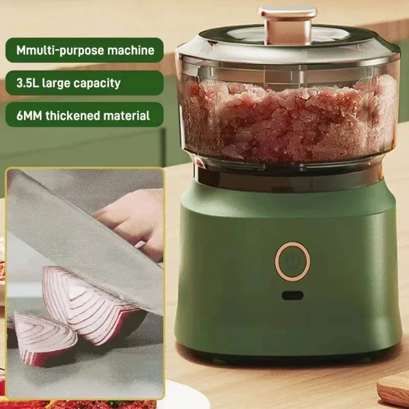 Electric Meat Grinder Garlic Blender Kitchen Food Crushing Multi-function Stirring Vegetable and Meat Mash Usb Charging 350ml