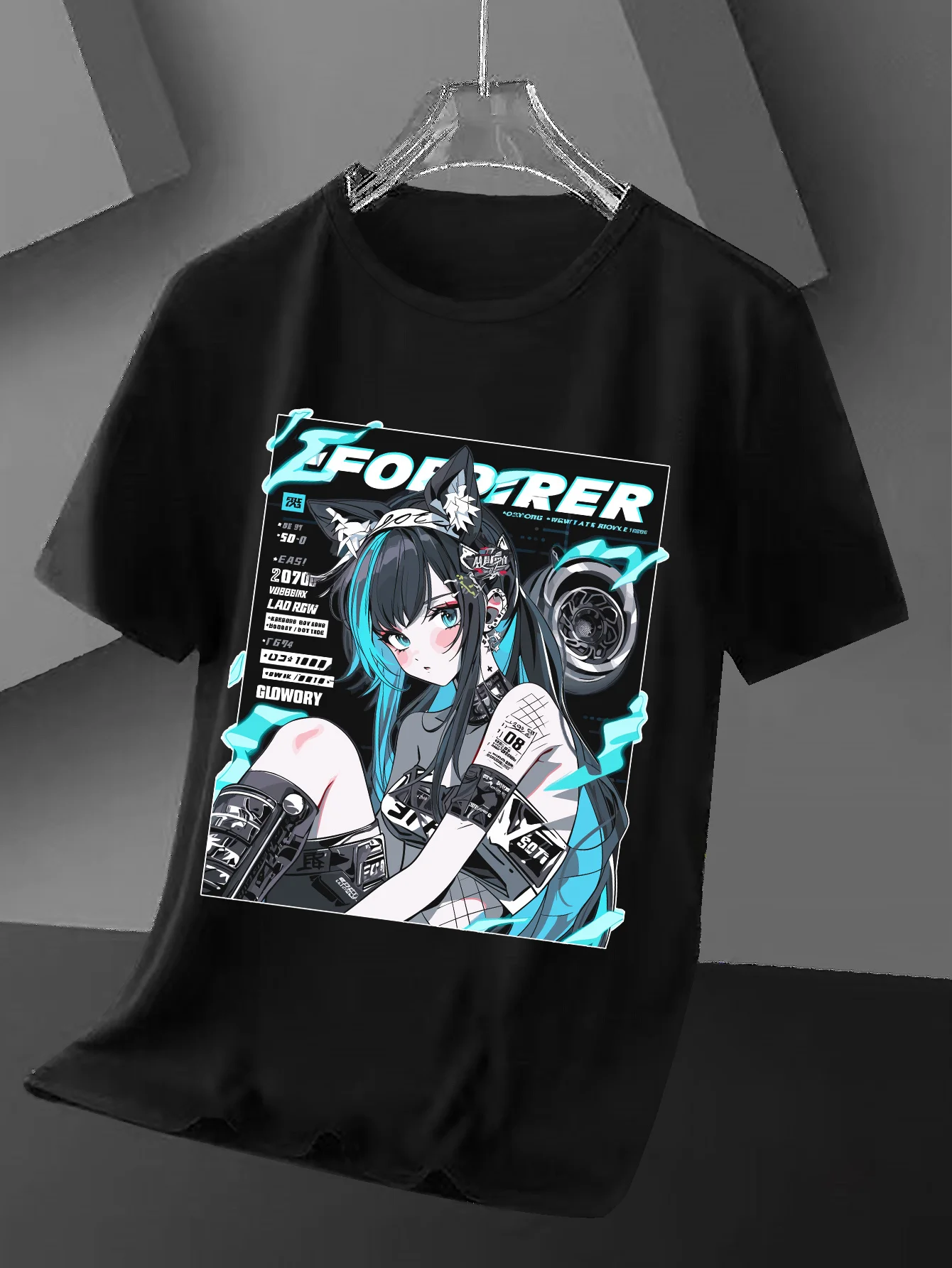 

Девушка с кошачьими ушками, футболка Four Seasons с коротким круглым вырезом в уличном стиле из 100% хлопка, мужская S