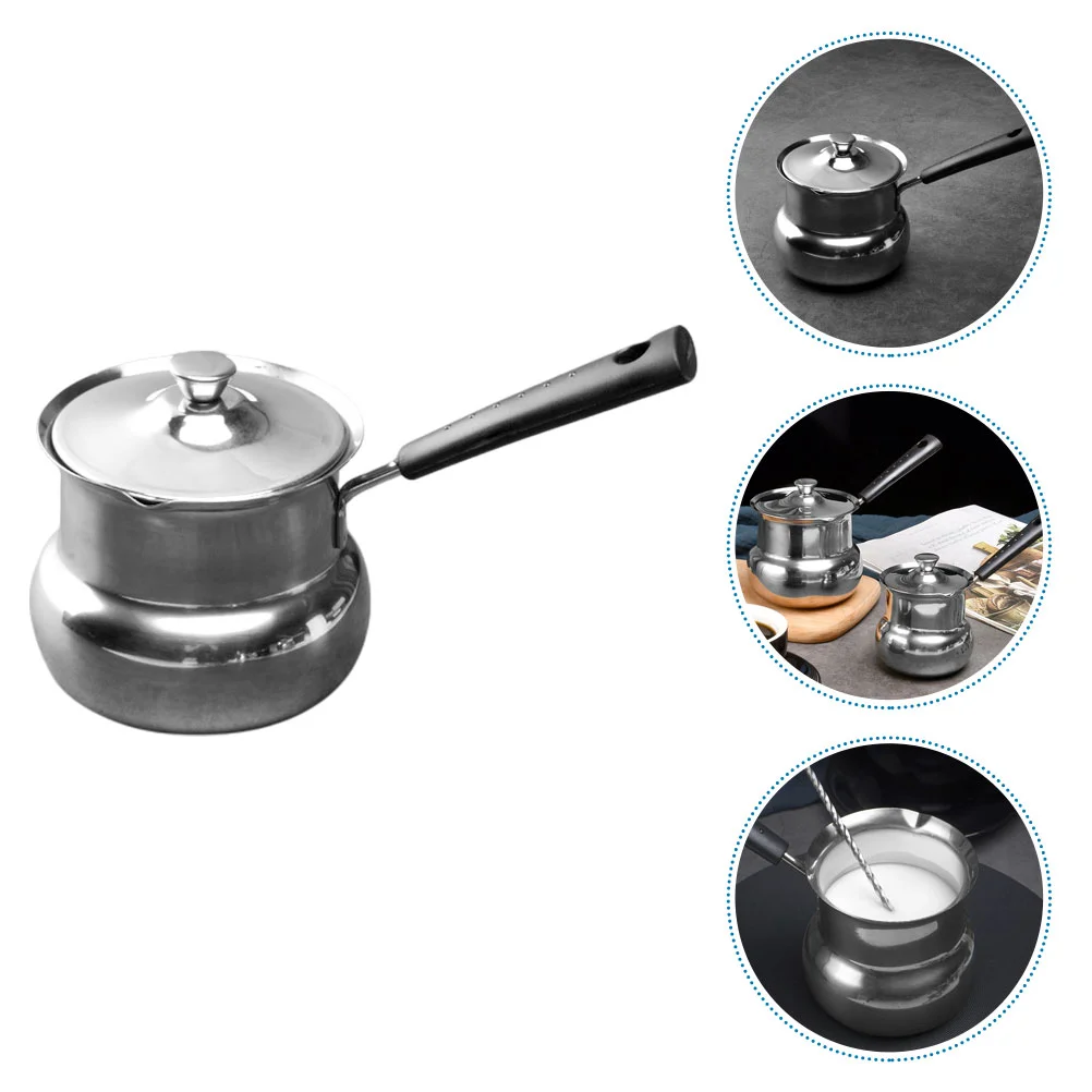 

Warmer with Lid Milk Jug Teapot Butter Chocolate Cooking Stainless Steel Multipurpose Saucepan