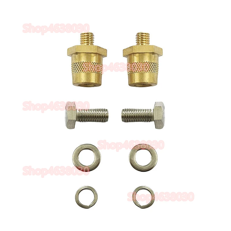 1 Pair Battery Terminal Connector Battery Pole Adapter Brass M6 Thread Positive Negative Battery Post Connector Terminal Adapter