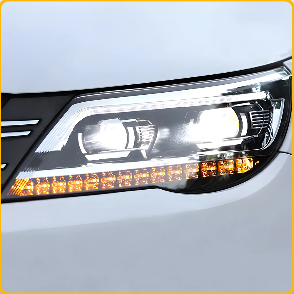 Headlight Assembly For VW Tiguan 2009-2012 Upgrade Demon Eyes Style Projector Lens Auto LED Car Accessories Tool Plug and Play