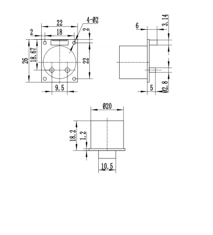 Módulo de detección de Sensor de ozono ZE14-O3, Sensor electroquímico de Gas O3 para módulo de Sensor de Gas ozono