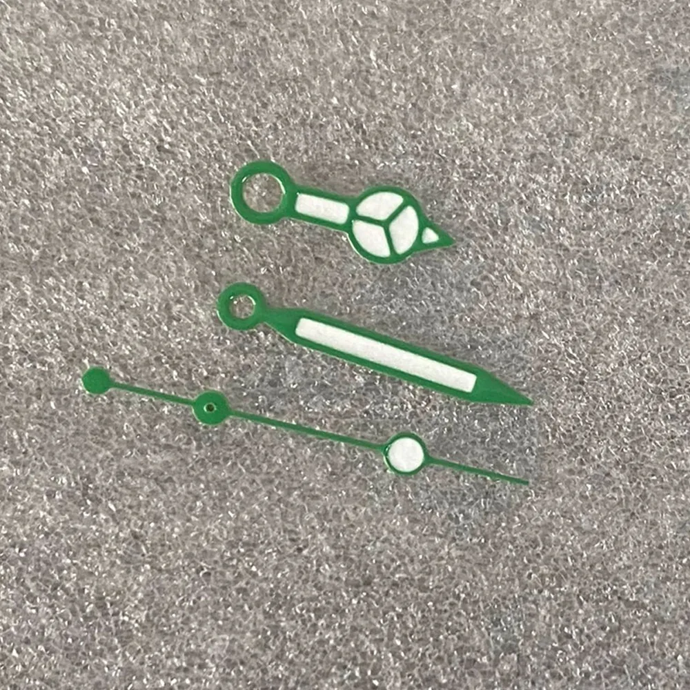 

NH35 Hands, Green Edge White Watch Hands Green Luminous Pointer, for NH35/NH36/4R/7S Movement Watch Needles Accessories