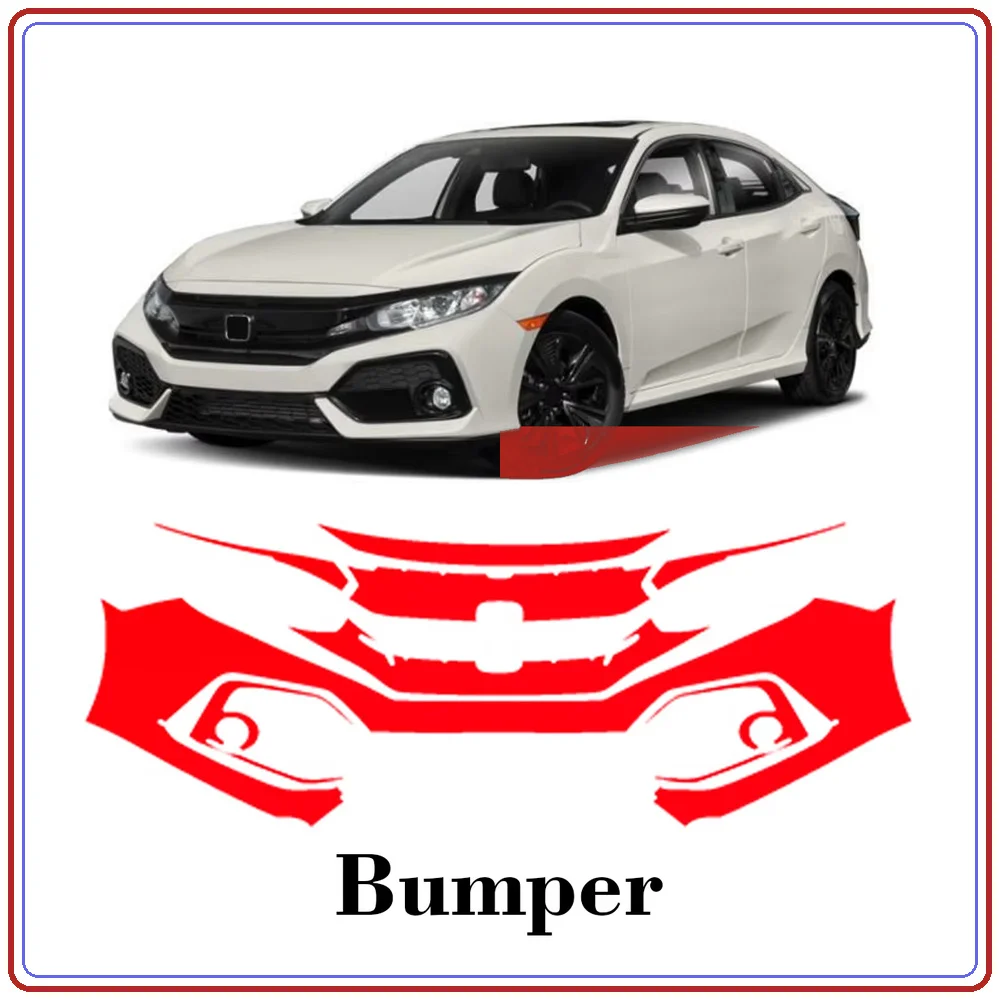 For Honda Civic Hatchback 2017-2019 Precut TPU Paint Protection Film PPF Front Bumper Kit Clear Bra Stone Guard EU UK
