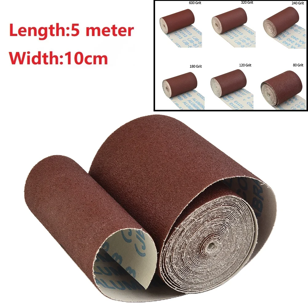 1Roll 5M 80-600 Grit Emery Cloth Roll Polishing Sandpaper For Grinding Tools For Drum Sander Woodworking Metal Sanding