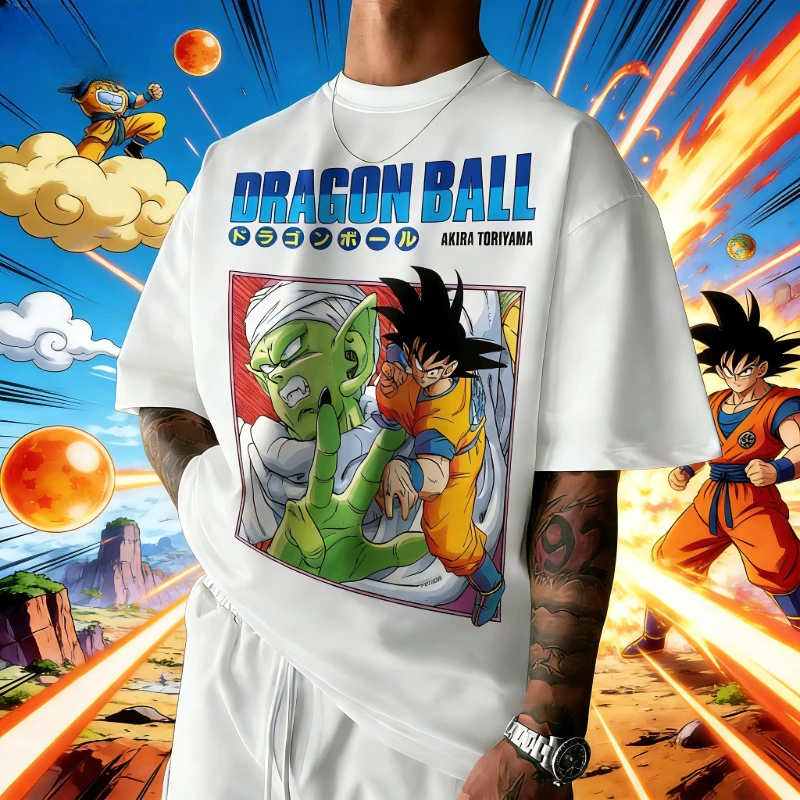 

Новая летняя футболка унисекс 2026 года с принтом Dragon Ball к 40-летию, модная, уличная, больших размеров, в стиле Y2K
