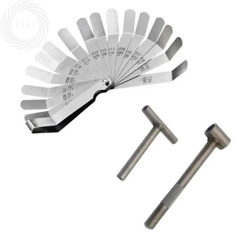 أدوات تعديل صمام التخليص + مقياس المحسس 0.005 - 0.020 بوصة محرك الدراجة النارية صمام المسمار ضبط أداة المفك 2025 #6