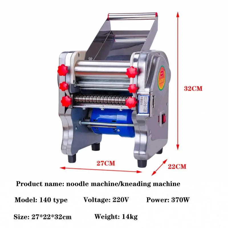 Pasta Dumpling Maker Machine Upgrade-Full Stainless Steel Electric Noodle Machine For Commerical Home Manual Dough Laminator Bar