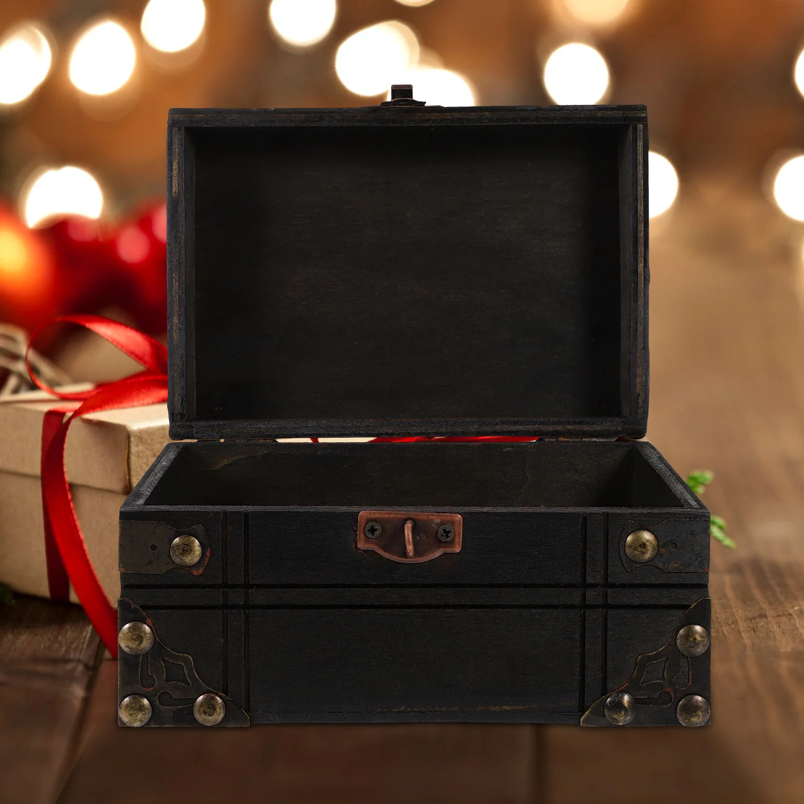 

Деревянная шкатулка для драгоценностей в стиле ретро, винтажный сундук-брелок с паролем, идеально подходит для хранения ювелирных изделий, домашний декор