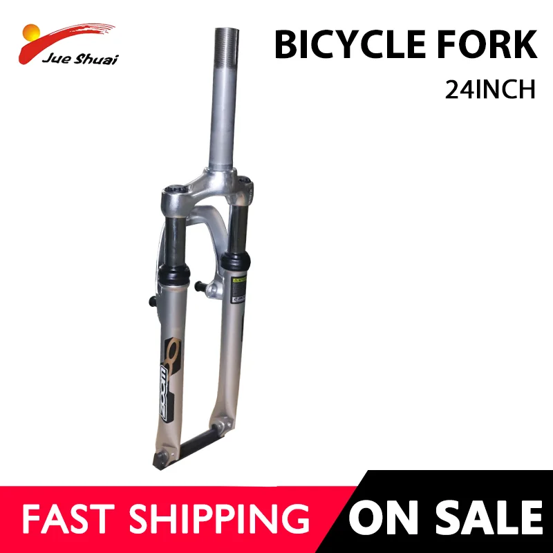 

24 inch Kids Bicycle Front Fork Disc Brake Silver Aluminum Alloy Shock Absorption Mtb Suspension Fork Bicycle Accessories Parts