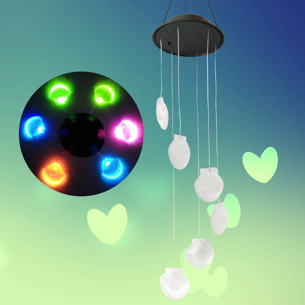 

Seashell Wind Chimes Led Solar Mobile Color Changing Light Automatic Sensor Wind Lamp For Home Balcony Porch Patio Garden