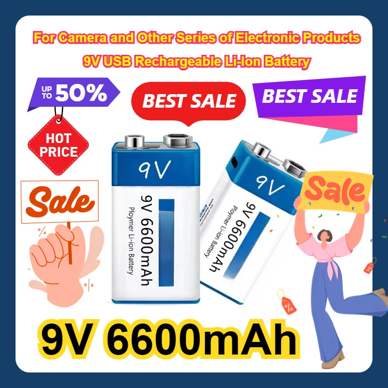 

9V 6600mAh Is Suitable For Camera and Other Series of Electronic Products 9V USB Rechargeable Li-Ion Battery