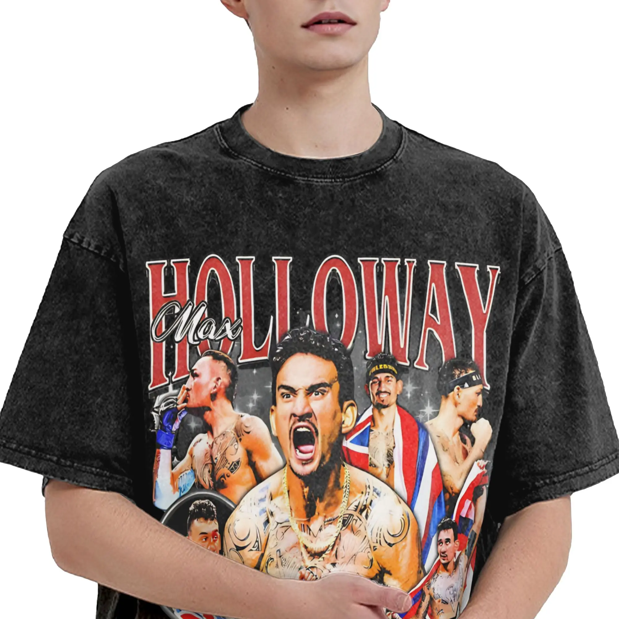 Maxs Blesseds Holloways Washed T Shirt Streetwear Hip Hop Vintage T-Shirt  Tee Shirt for Men Women Short Sleeve Oversize