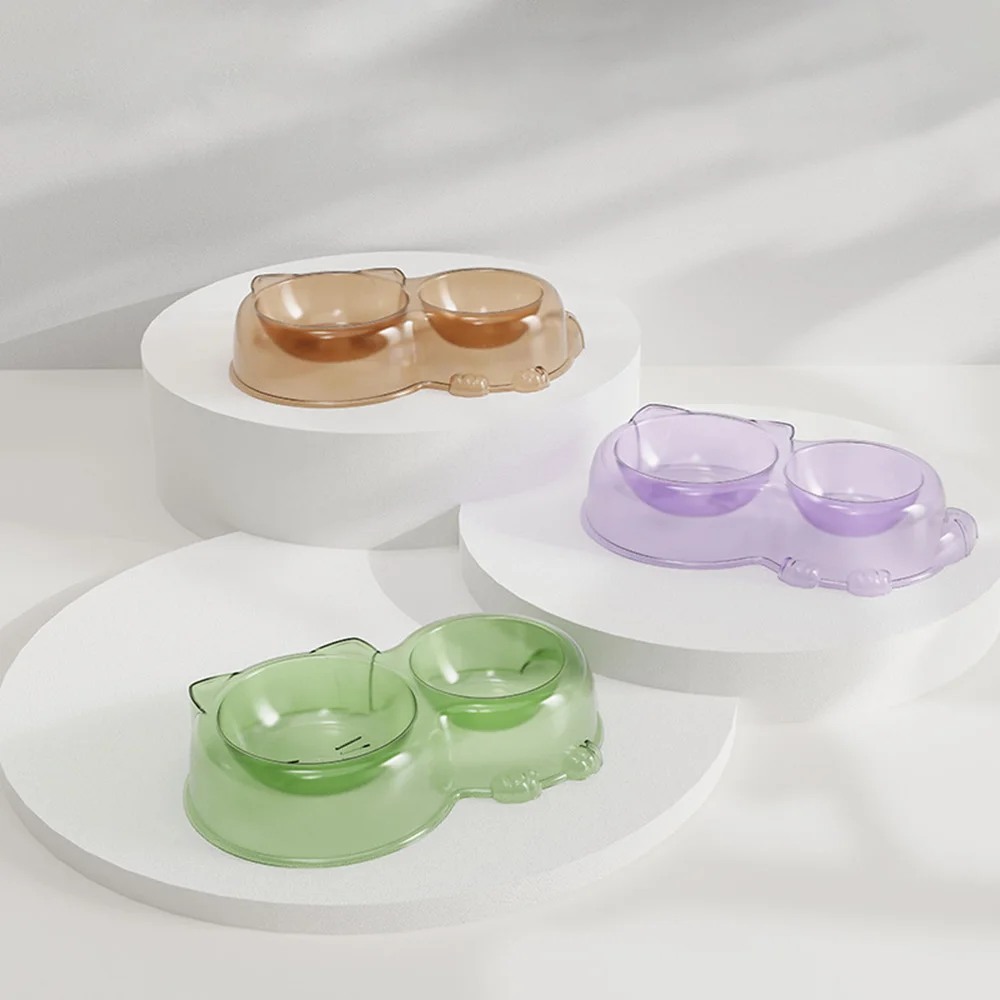 وعاء طعام للقطط - مجموعة أوعية مزدوجة للحيوانات الأليفة، أوعية تغذية مضادة للانسكاب للكلاب والقطط، أوعية طعام ومياه للحيوانات الأليفة غير قابلة للانزلاق، #3