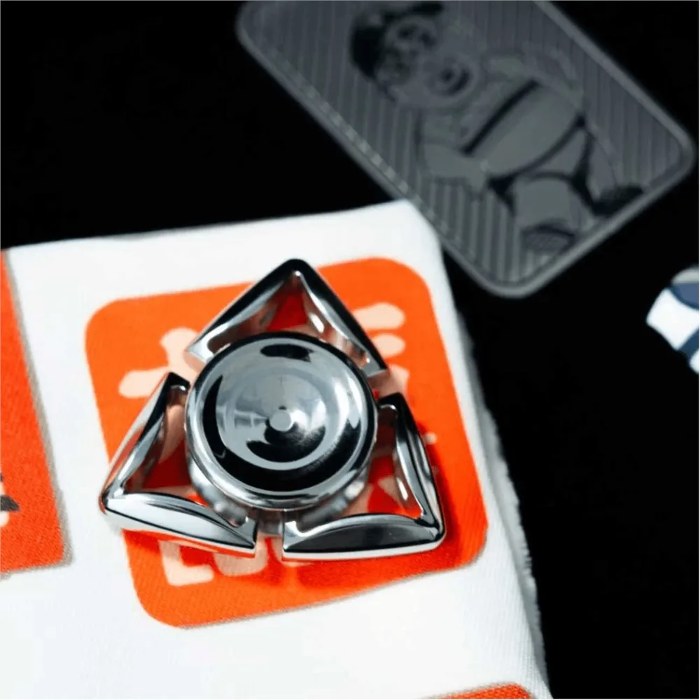 PPEDC Friend Fat Fidget Spinner Three-bladed Fidget Spinner 50mm Gyro Anti-stress Toys For Adults Stainless Steel Titanium