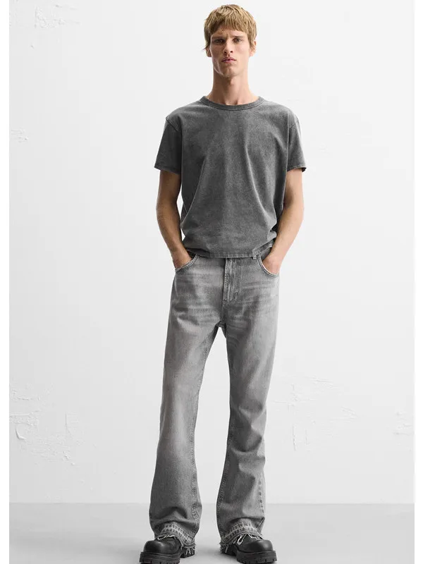 

Мужские повседневные джинсы-клеш из хлопка с пятью карманами, свободного кроя, весна-лето, новинка