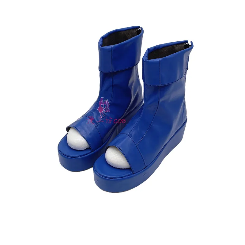 Blue Ninja Anime Hatake Kakashi Cosplay Shoes Boots Hallowmas Carnival Party Prop Stage Blue Shoes