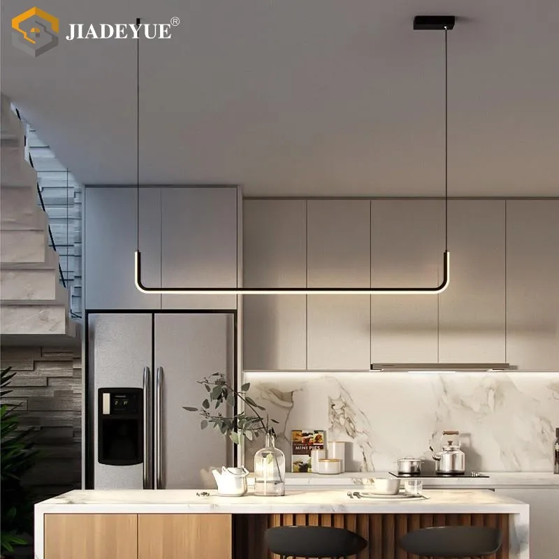 Modern simple dining room line lamp led ceiling lamp dining room bar bar strip decorative