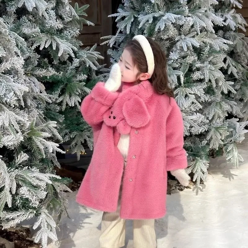 

Осенне-зимнее пальто премиум-класса из искусственного меха средней длины, стильный новый дизайн с хлопковой подкладкой для детей