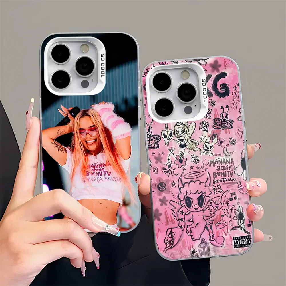 

K-Karol G Bichota Season Phone Case For iPhone 16,15,14,13,12,11,Pro,Max,Plus,Mini,XS,SE Anti Fall Gray Silver Matte Hard Bumper