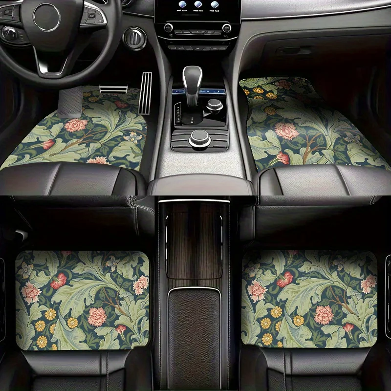 4pcs Universal Style Car Floor Mats Fashion Floor Protection, Suitable For Cars, Trucks, SUVs - Seasonal Use, Perfect Gift For M