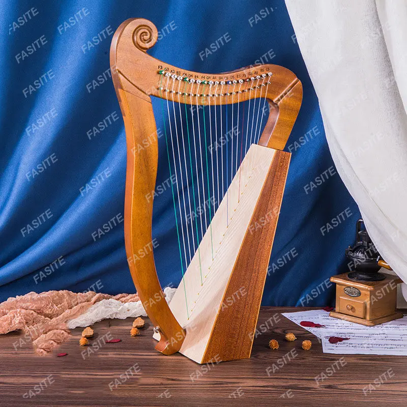 Chinese 19 String Folk Professional Harp Lyre Special  Mandolin Wooden Harp Liere Traditional Miniature Lira Musical Instrument