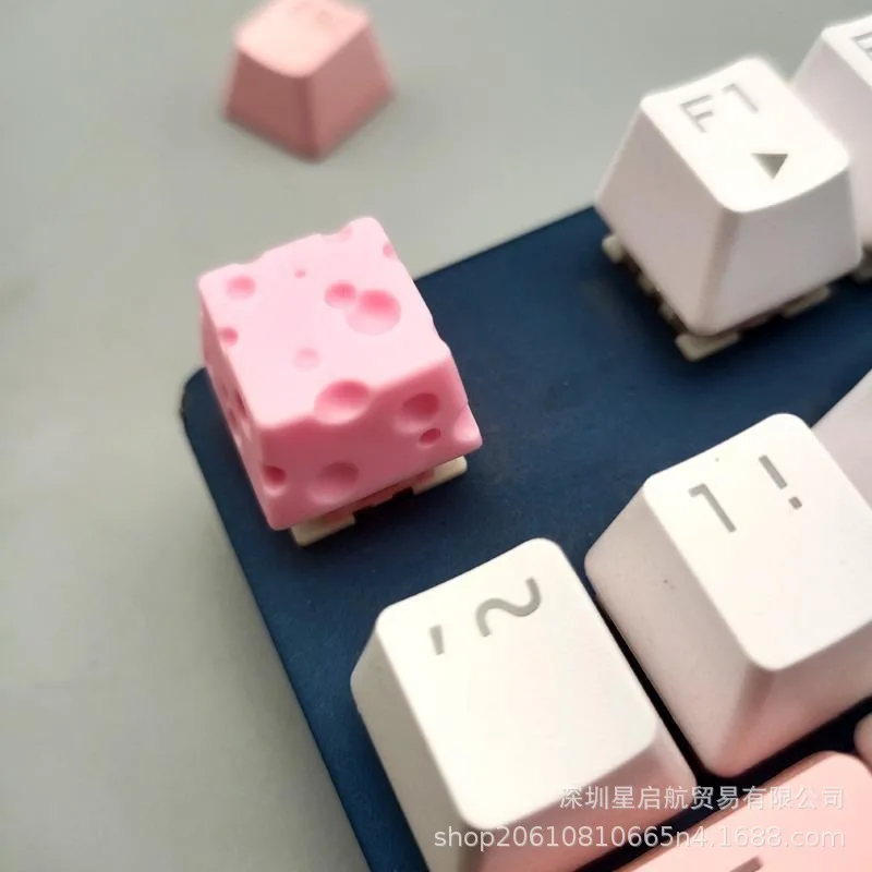 Epoxy handmade resin cheese keycaps cute play food personality cross axis mechanical keyboard keycaps