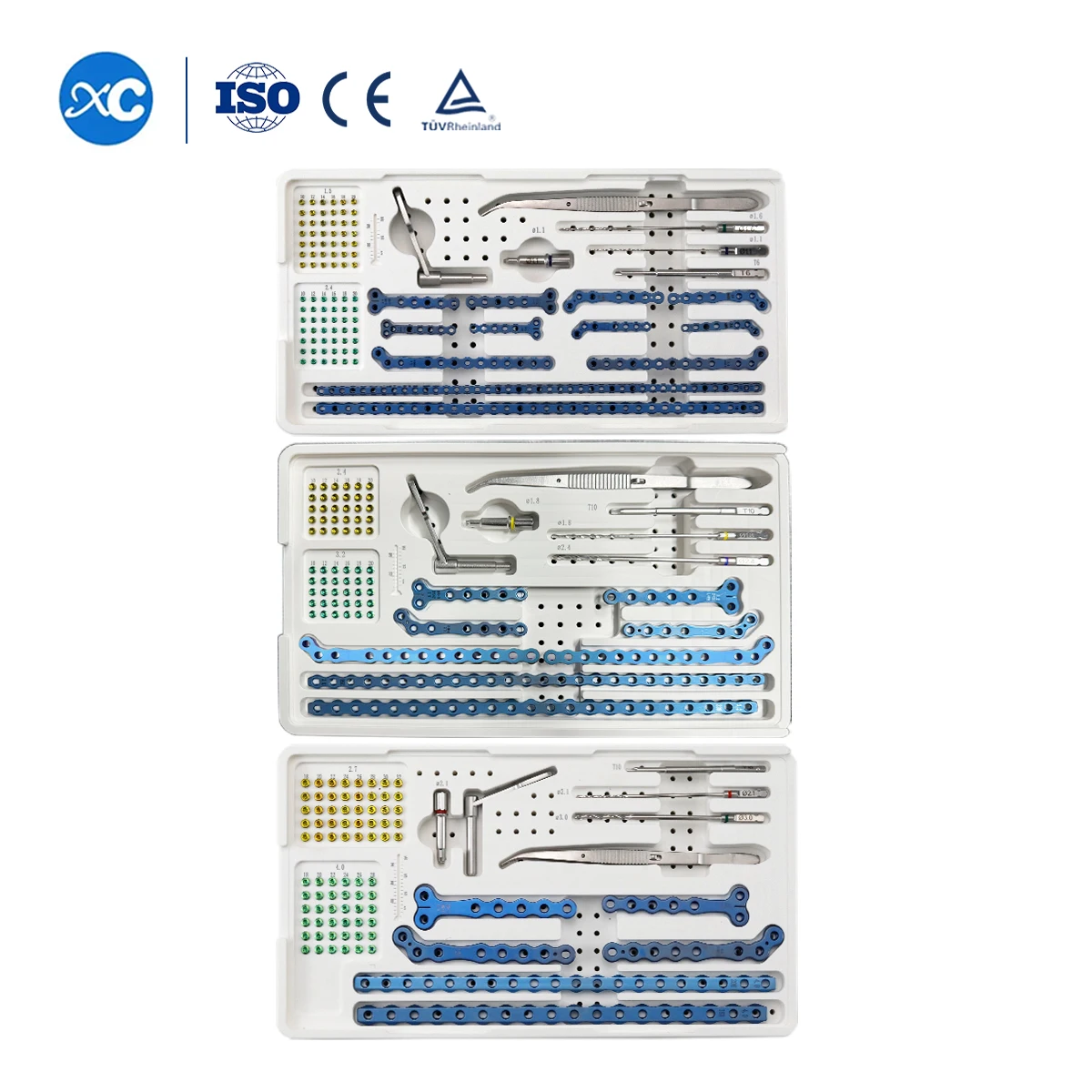 High Quality Advanced Locking Plate Sys T E M 1.6/2.4/3.2/4.0mm Veterinary Alps Reconstruction Locking Plate Instrument Set