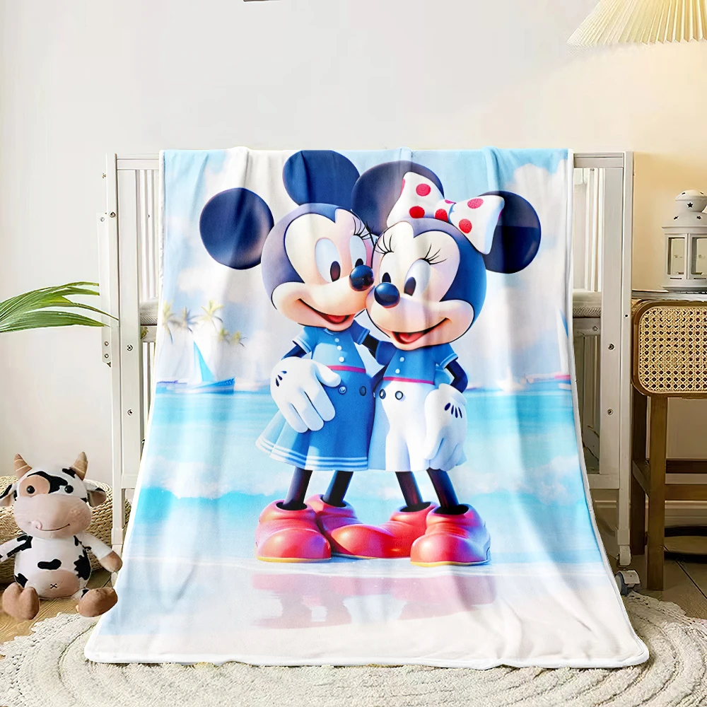 Mickey Cartoon HD Printed Flannel Thin Blanket.Four Season Blanket.for Sofa,beds,living Rooms,travel Picnic Blanket Gifts