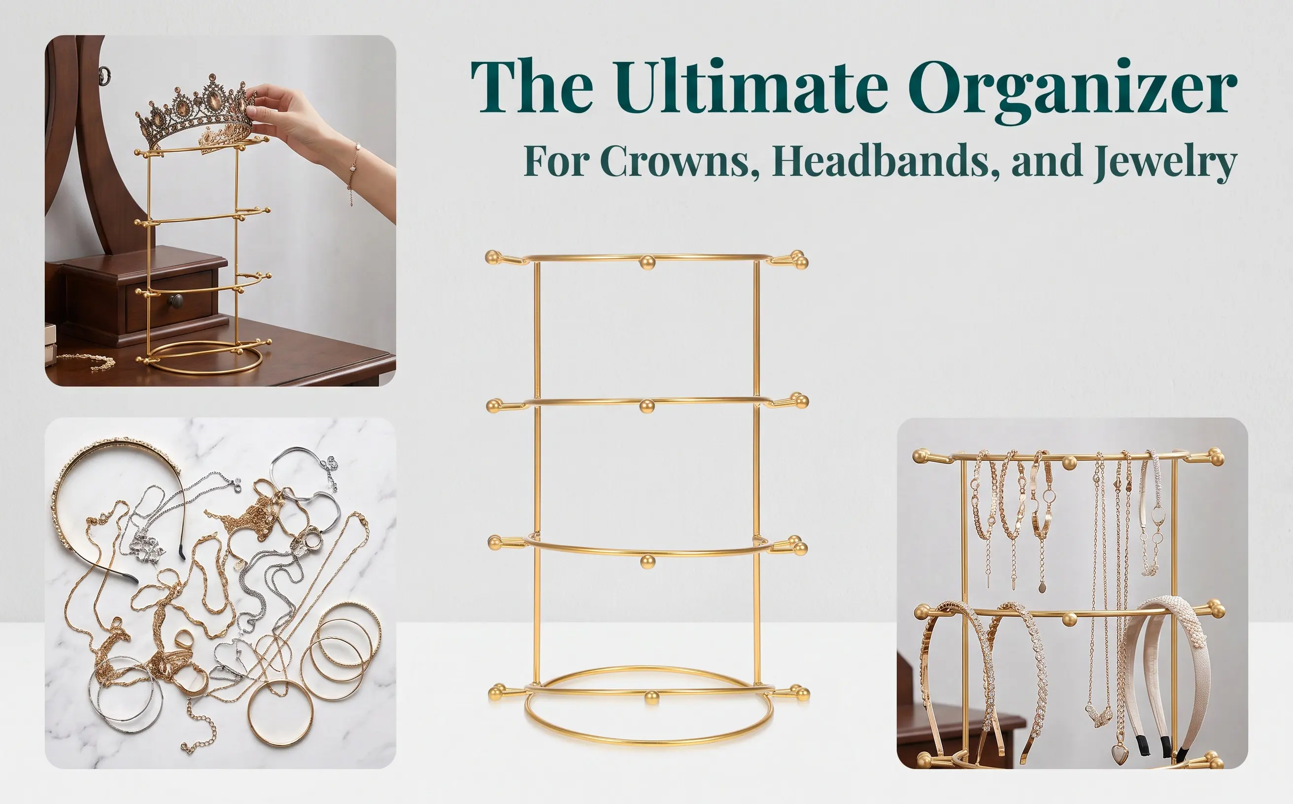 Jewelry Display Organizer Storage Box Halloween Christmas New Year Hair Accessory Display Stand Bracelet Display Stand 4-Tier