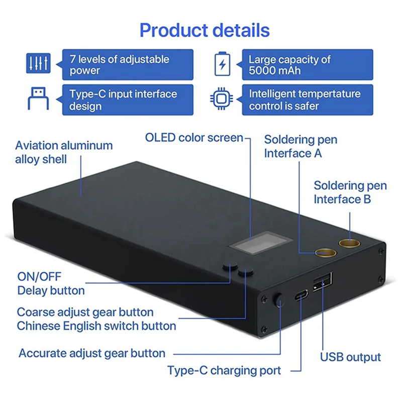 

A96I-Spot Welder Rechargeable Spot Welding Equipment Energy Storage 7500Mah 18650 Battery Easy To Use