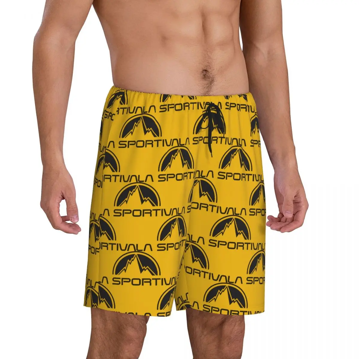 Logotipo personalizado masculino pijama bottoms, shorts para dormir lounge, pijamas com bolsos, esportes ao ar livre, logotipo La Sportiva