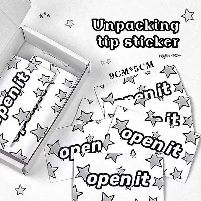Original simple packaging sealing sticker unboxing tips Creative star y2k affordable sticker decoration