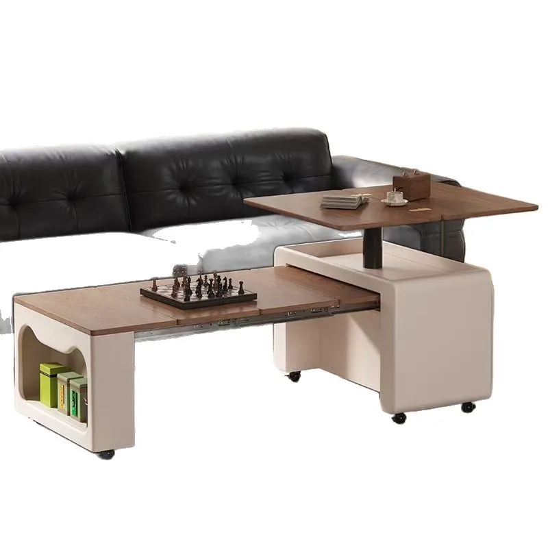 Retractable folding coffee table Small apartment cart Sofa side cabinet Log can be lifted Living room small coffee table