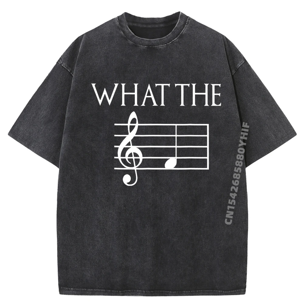 

Mens Graphic Tshirt What The F Musical Note Printed T-Shirt Luxury Designer Mens Tops Tees Vintage Washed Clothes