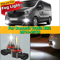 2Pcs LED Fog Lamp Bulbs Front Fog Light Accessories Canbus 6000K For Renault Trafic X82 2014 2015 2016 2017 2018 2019