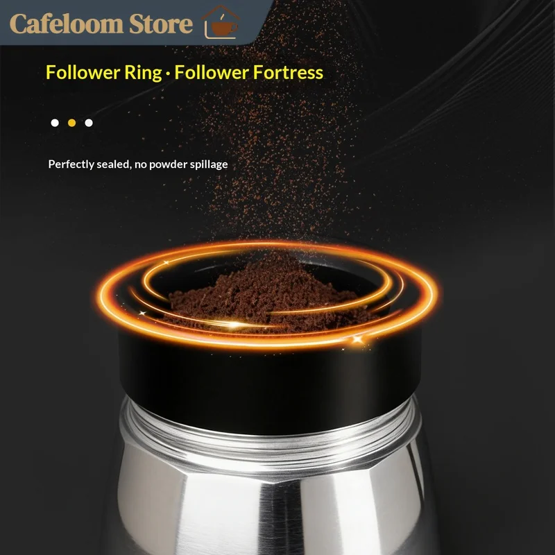 Coffee Plus Moka Pot Coffee Distributor Full Aluminum Terraced Tamper Fits Single Double Valve Moka Pot For Home Coffee Brewing